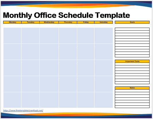 Office Schedule Template 03