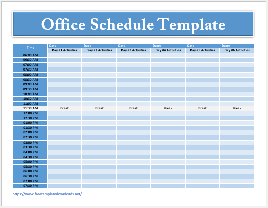 Office Schedule Template 04