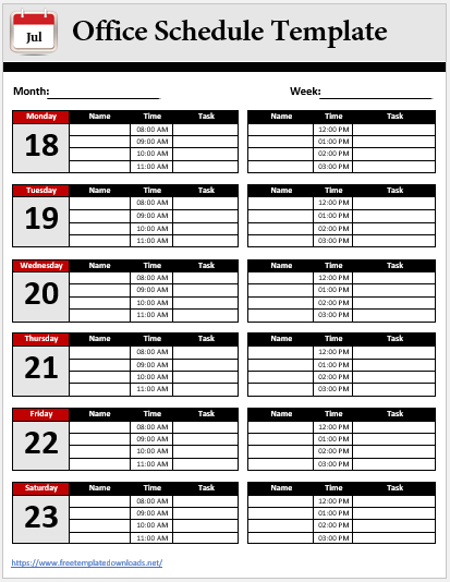 Office Schedule Template 06