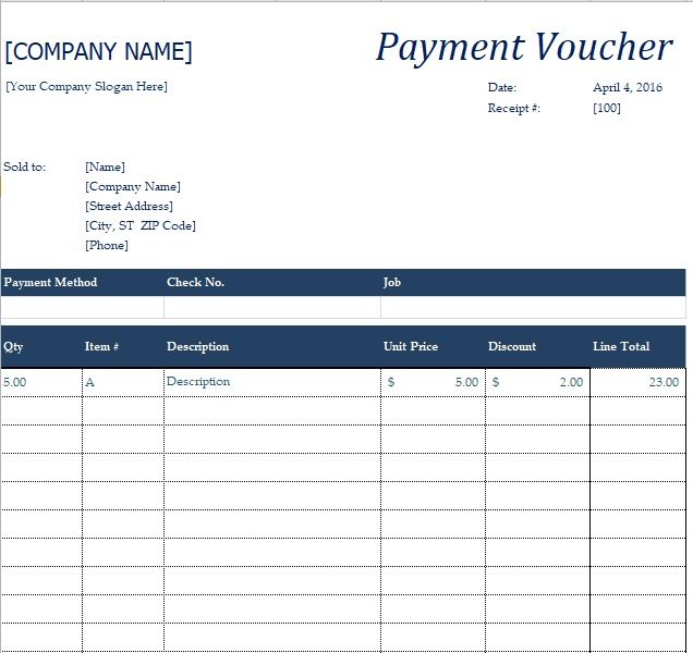 Payment Voucher Template 14