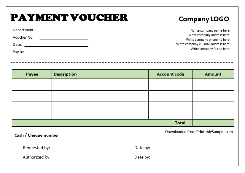 Payment Voucher Template 18