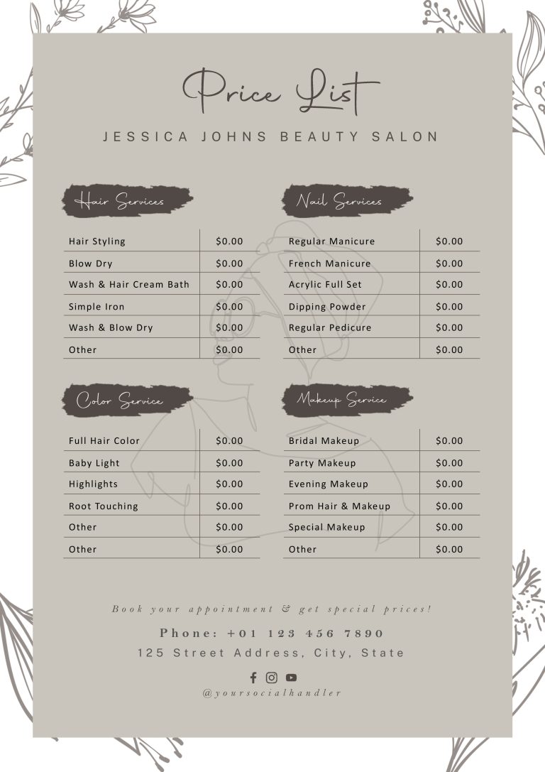 Price List Template Vol 04