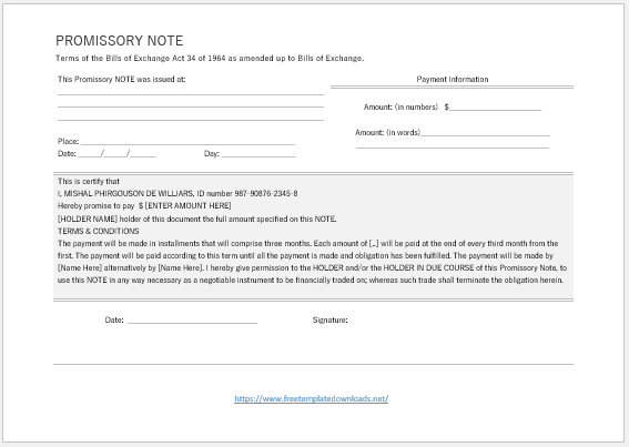 Promissory Note Template 04