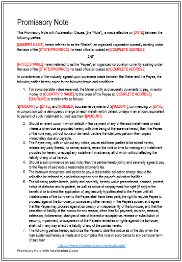 Promissory Note Template 07