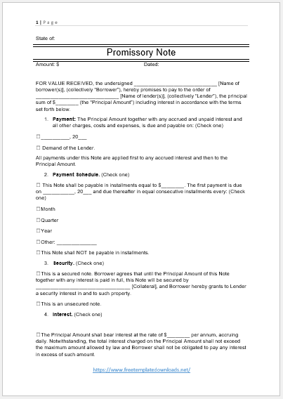 Promissory Note Template 08