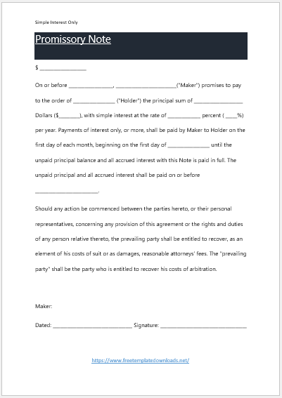 Promissory Note Template 10