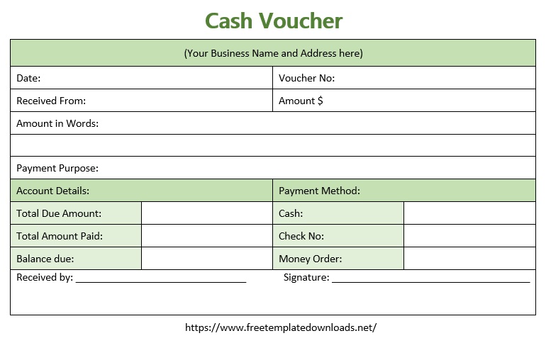 Sample Cash Voucher