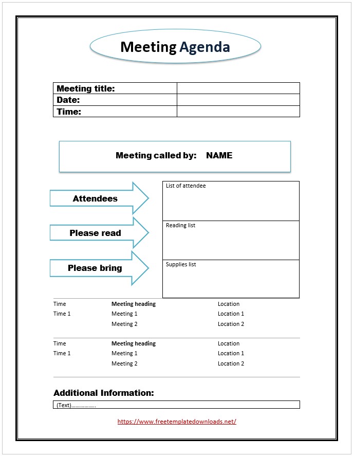 Sample Meeting Agenda Template