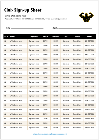 Sign-Up Sheet Template 04