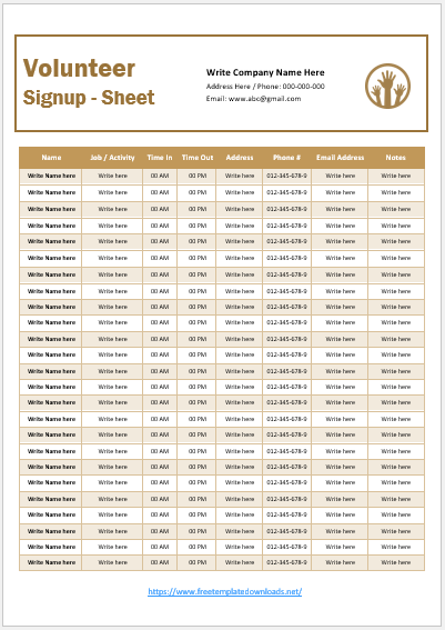 Sign-Up Sheet Template 06