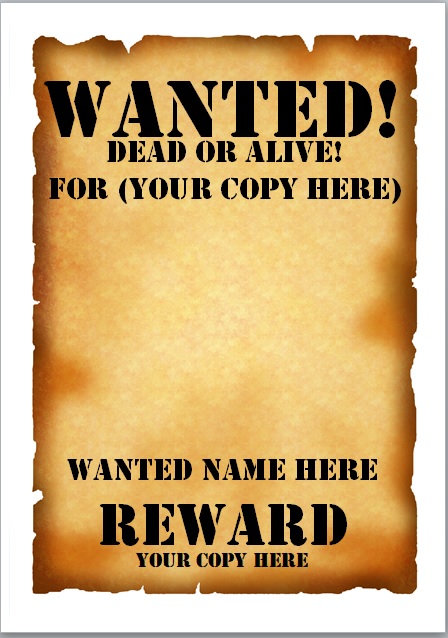 Wanted poster template 09