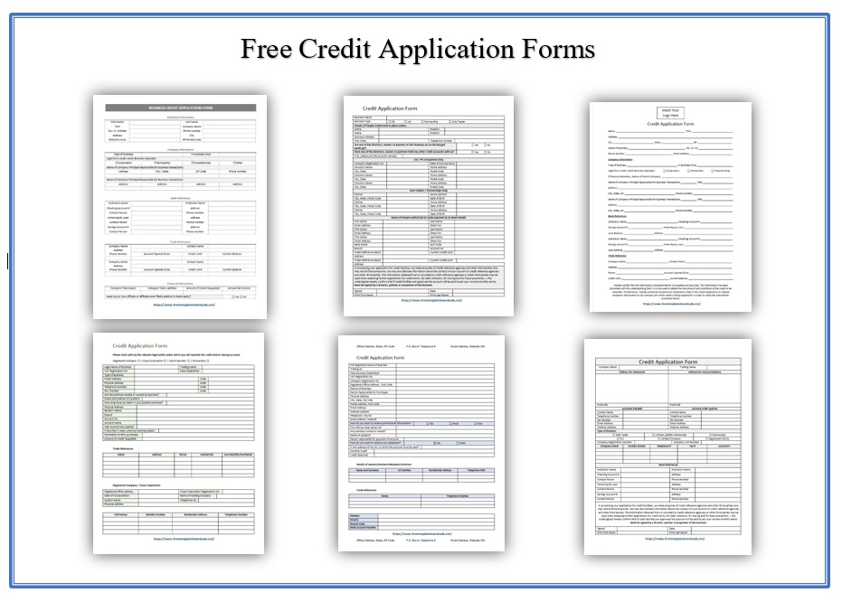 credit application form templates