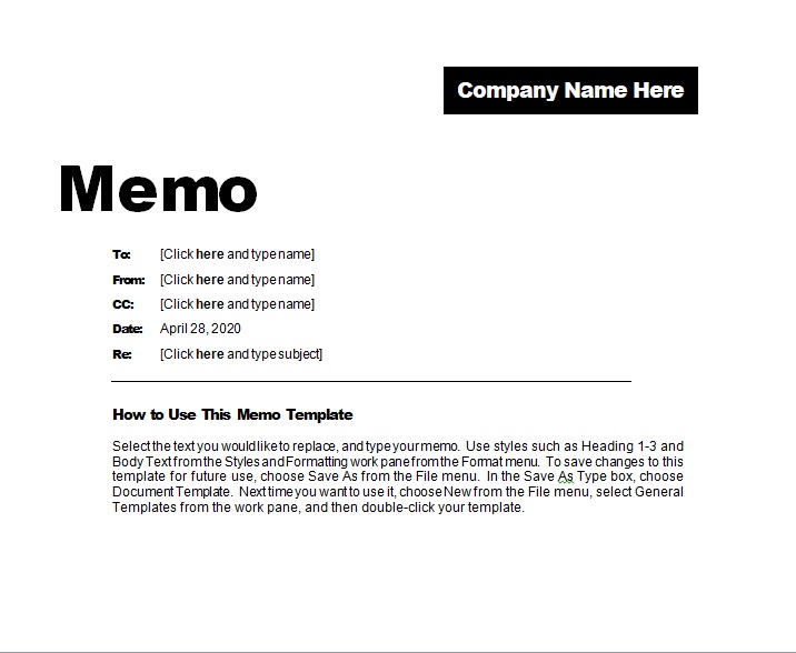 memo template 01