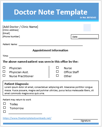 Doctor Note Template 03