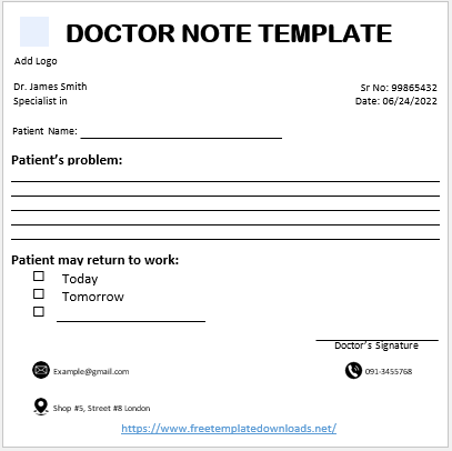 Doctor Note Template 07