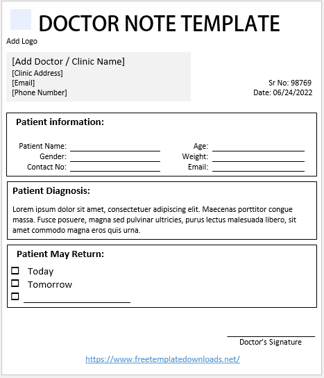 Doctor Note Template 08