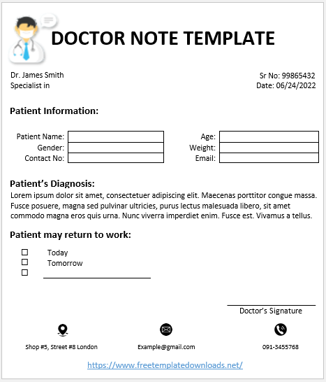 Doctor Note Template 10